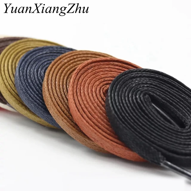 Waterproof Leather Shoelace Cotton Waxed Shoelaces Flat Shoe laces Oxford  Boots Laces for Shoes Widening 0.8cm 70/90/120/150cm