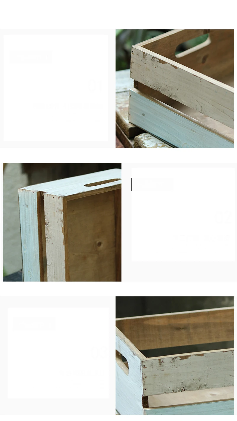 distressed painted handmade solid small decor wood crate (3)
