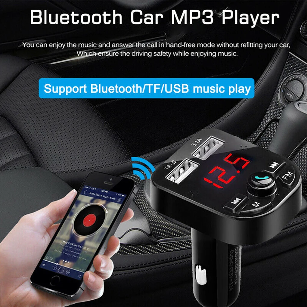 Bluetooth 5,0 FM передатчик автомобильный MP3-плеер ЖК-дисплей двойной USB телефон зарядное устройство TF карта/u-диск воспроизведения музыки