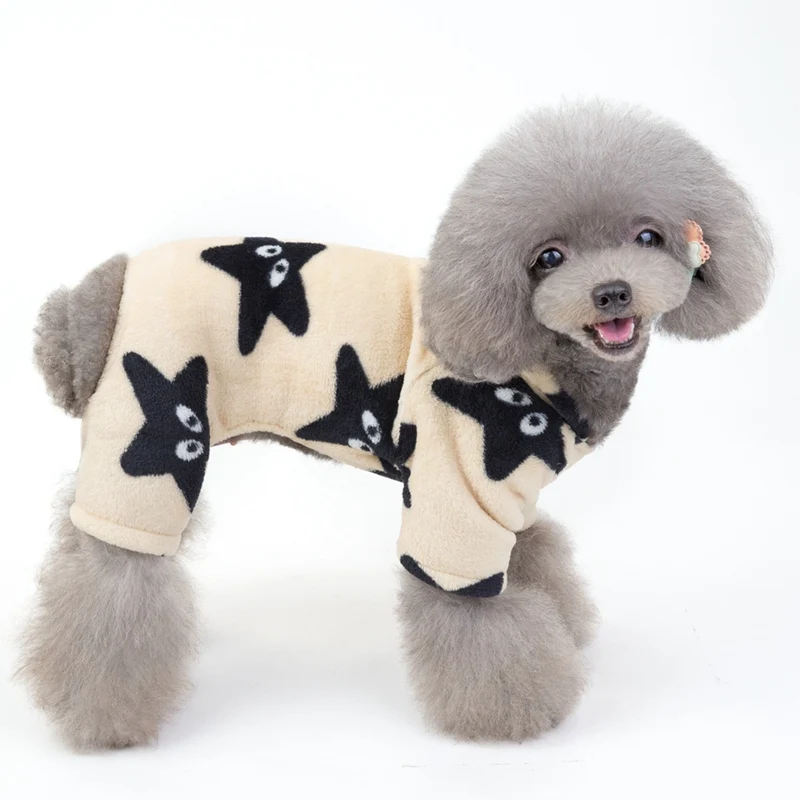 Собак фланель 4-клёш одежда для щенков и собак, толстовка с капюшоном на осень и зиму домашних животных Костюм-свитер малых и средних собак домашних животных размеры s-XXL