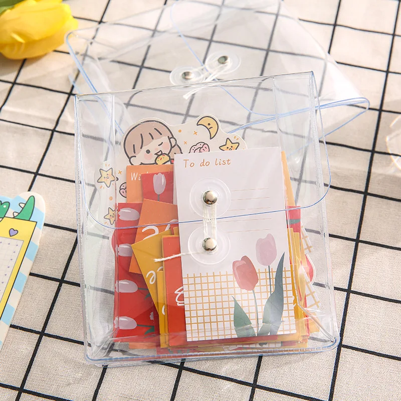 Bolsa de almacenamiento transparente de PVC, carpeta de archivos, bolsa de documentos de escritorio, cintas de maquillaje, pegatinas, bolsa organizadora, suministros escolares de oficina, 1 ud.