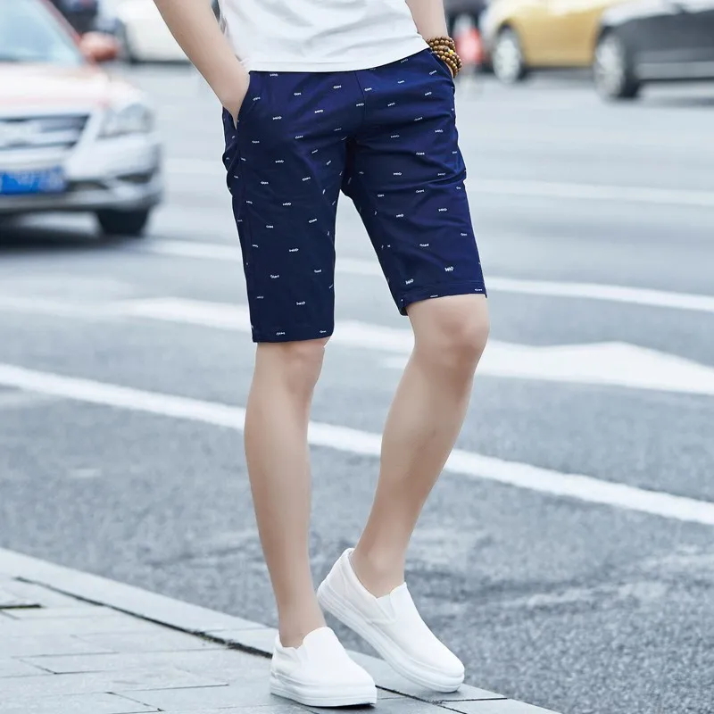 Повседневная одежда Brend шорты их чистого хлопка мужские повседневные пляжные шорты мужские эластичные шорты мужские модные шорты Homme De Marque 12 - Цвет: Dark blue shorts men