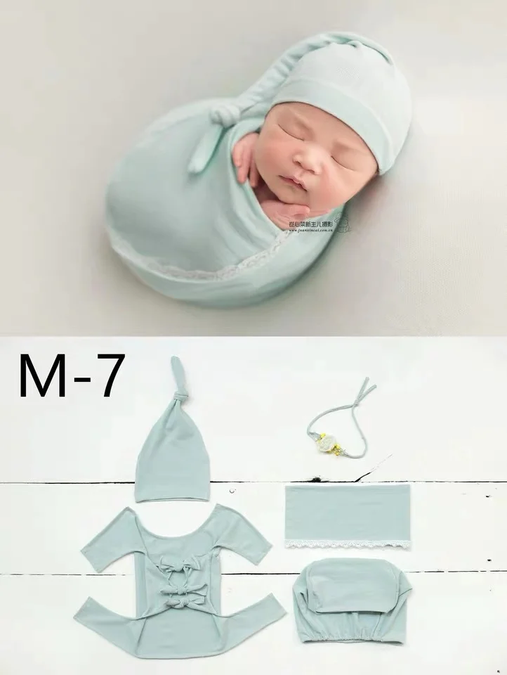 7 шт., реквизит для фотосессии новорожденных детей, комплект для фотосессии для маленьких мальчиков и девочек, шапка+ накидка, аксессуары для фотосессии - Цвет: SS-H