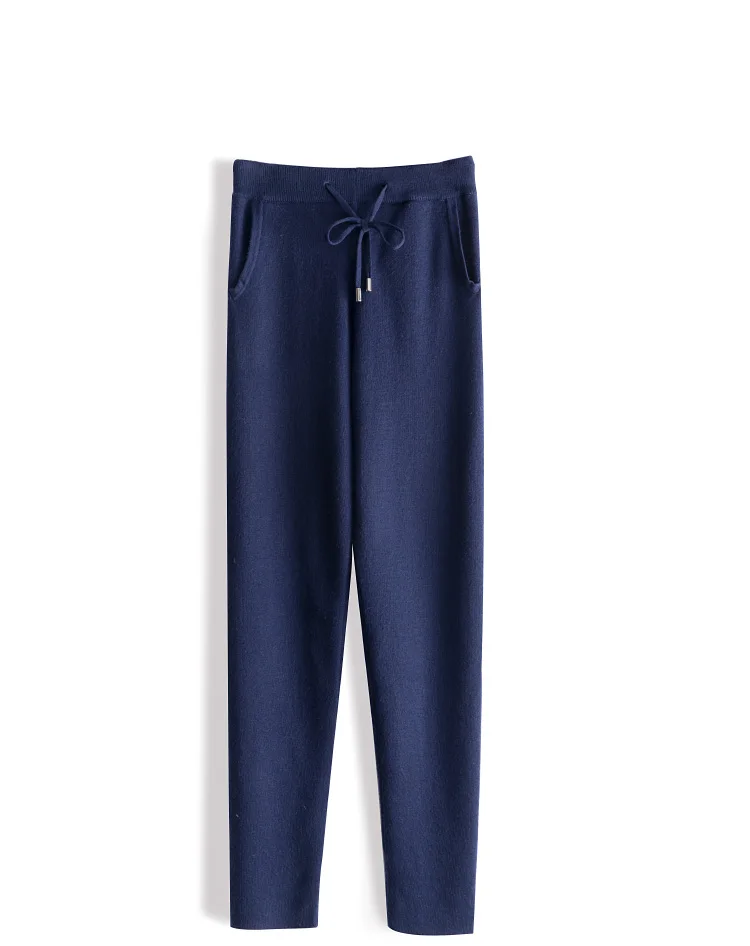 Pants Women Special Offer Wool Microfiber Pants For Women Boutique Cashmere Knit Casual Female New Wild High Waist Slim