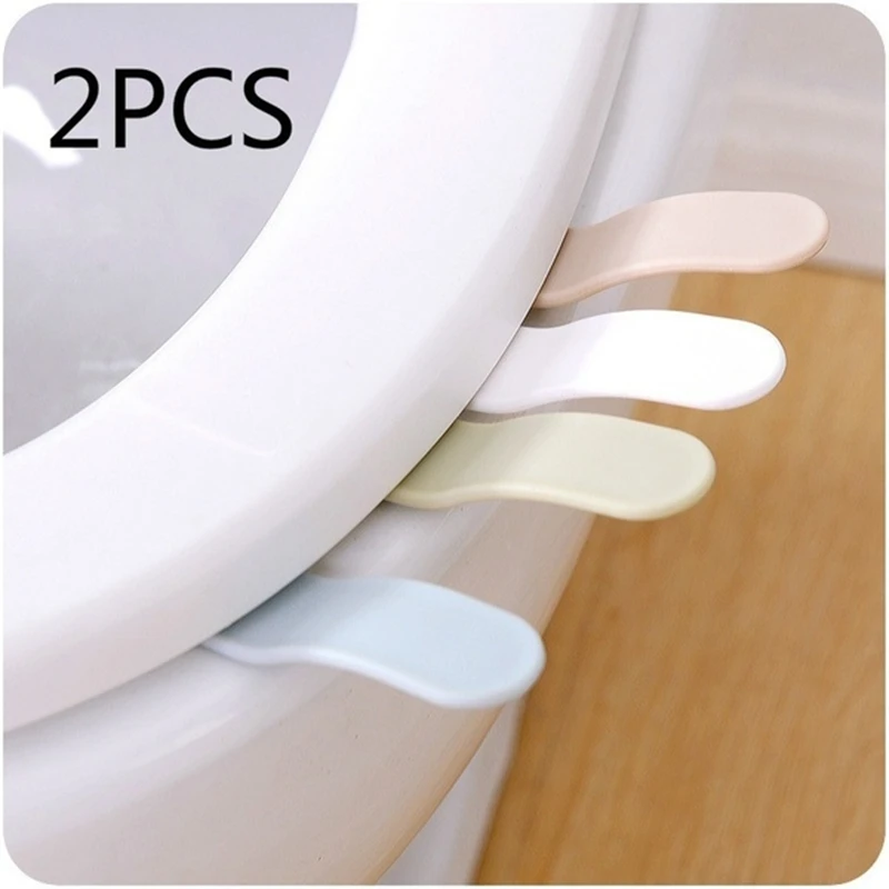 

2PCS Toilet Seat Cover sticking Lifter Handle Avoid Touching Hygienic Clean lifting sticker tool bathroom supply