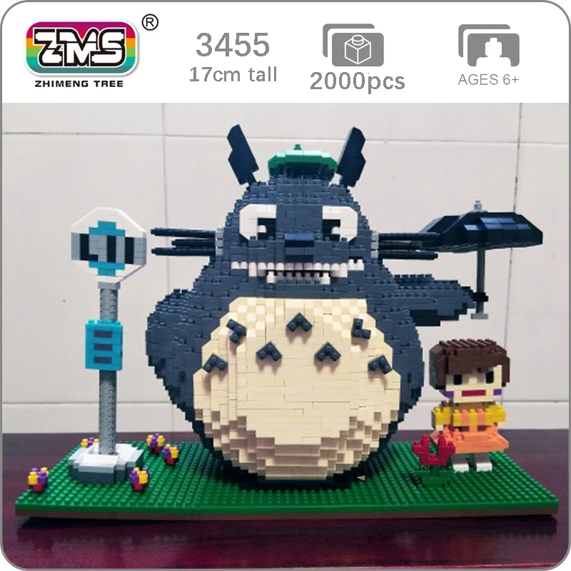 

ZMS Animal Pet Anime Spirited Away My Neighbor Totoro Cat Building Block 3D Model DIY Diamond Bricks Toys for Children Boys Gift