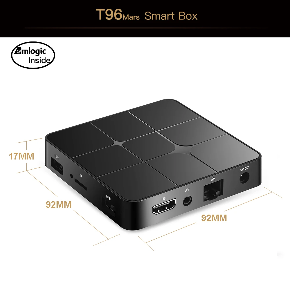 T96 Mars Smart Android 7.1.2 ТВ приставка Amlogic S905W четырехъядерный H.265 HDR10 2 ГБ/16 ГБ ТВ приставка Full HD 1080P WiFi LAN HD медиаплеер