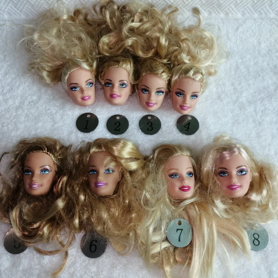 

B26-3 Original Foreign Trade Europe Golden Smile Beauty 1/6 OOAK NUDE Rarely Doll Head Mussed Hair for DIY 90% NEW
