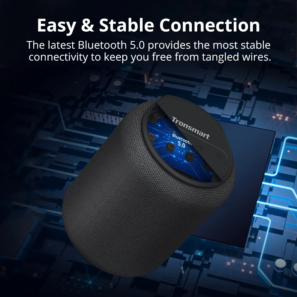 Tronsmart T6 Mini Bluetooth Speaker TWS Speakers IPX6 Wireless Portable Speaker with 360 Degree Surround Sound, Voice Assistant