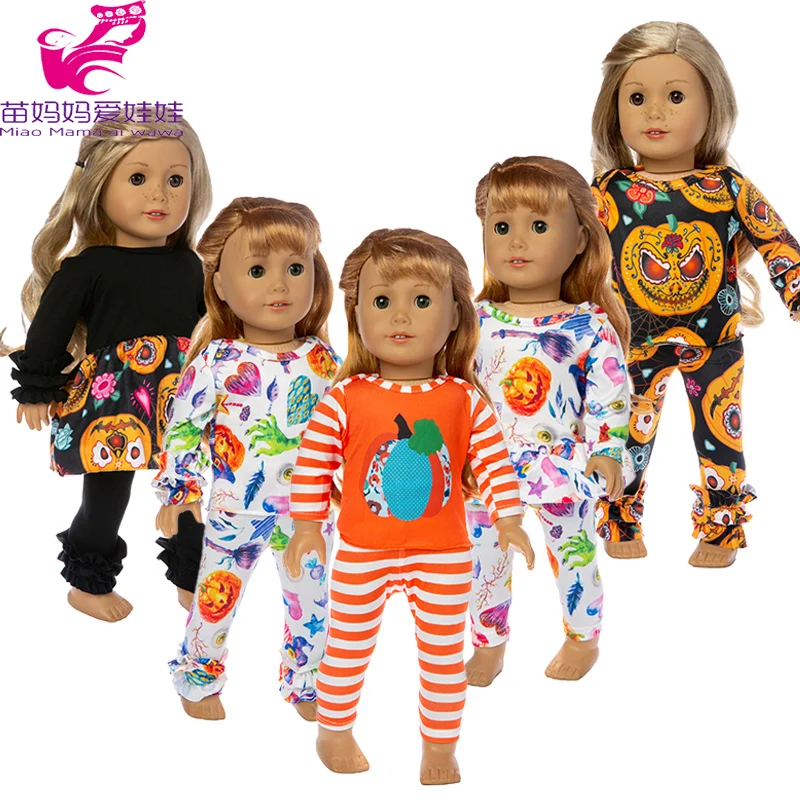 Кукольная одежда с рисунком черепа пижамный комплект подходит для 17 дюймов кукла