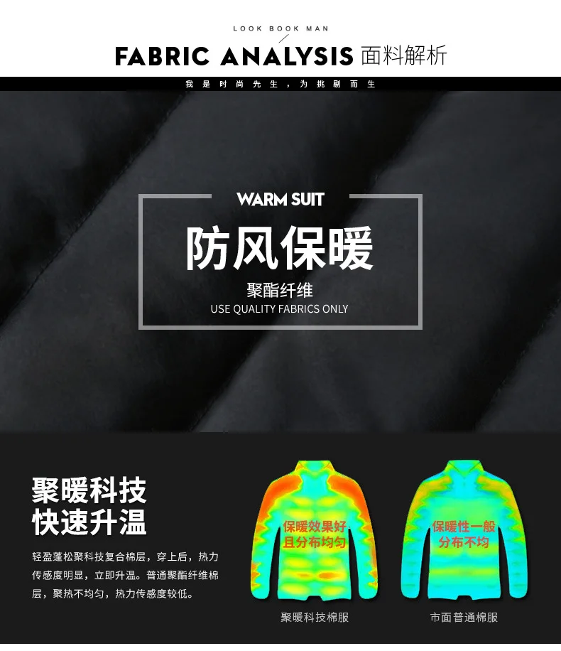Cotton-padded Clothes Men Winter New Style Coat Brushed And Thick Men'S Wear Cotton-padded Jacket Winter Clothes Slim Fit Warm P