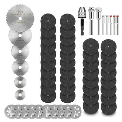 Conjunto de lâminas de serra elétrica, 60 peças, hss, disco de resina de corte, fatia redonda, serra de fita, pneu, serra portátil, ferramentas de madeira