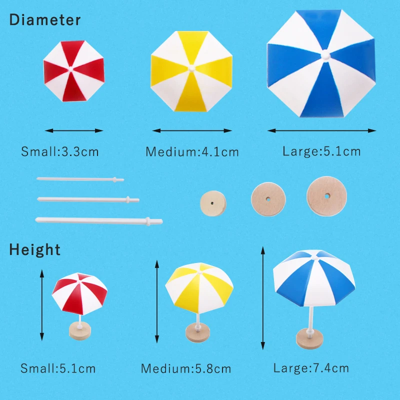 Ocean Beach Style Miniatures Artificial Sunshade Umbella Chair Anchor Micro Landscape For Garden Pastoral DIY Accessories Decor