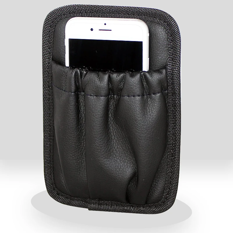 PU 가죽 시트 사이드 스토리지 가방, 범용 전화 홀더, 자동차 액세서리, 휴대폰 펜 키, 자동차 스타일링 도어 스틱, 접착식