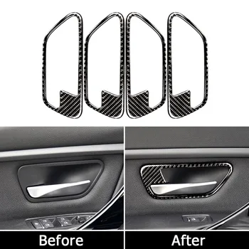 

4Pcs Carbon Fiber Style Car Interior Door Handle Frame Sticker For BMW F30 F34 3 Series 3GT 2013-2019 Car Styling Accessories