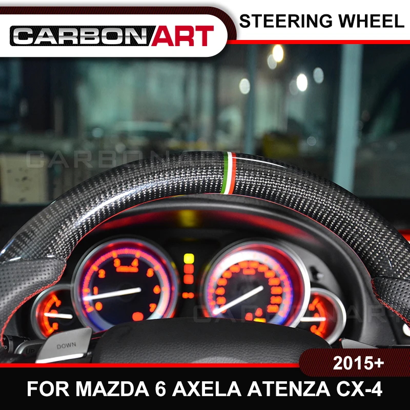 Для Mazda 6 Axela Atenza CX-4, углеродное волокно, руль, Универсальная замена, аксессуары для Mazda dacarbon, руль