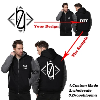 

Dropship DIY Logo Custom Sweatshirt Hoodie Customized Made Design Hoodies Thicken Fleece Sweatshirts Zipper Jacket Coat US SIZE