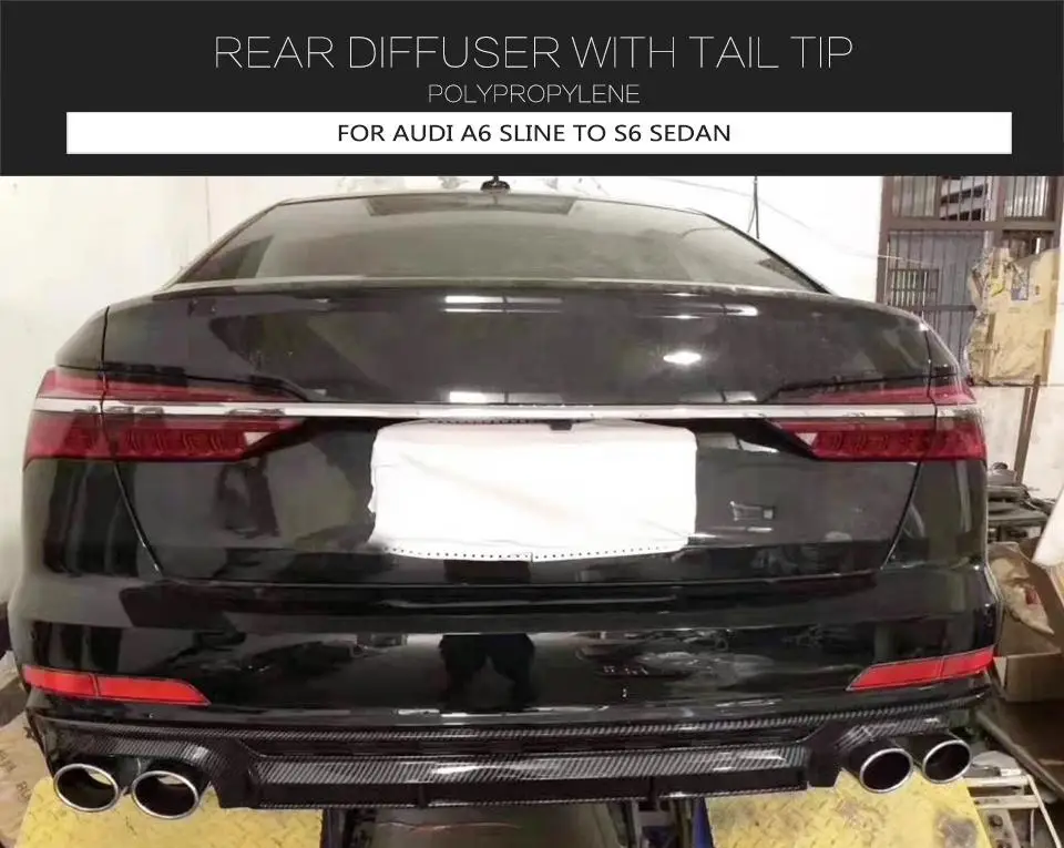 ПП Автомобильный задний бампер диффузор спойлер для Audi A6 S-line не S6 RS6