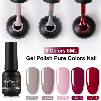 

5 Colors 8ML Nail Art Led UV Nails Gel Cosmetics Long Lasting UV Gel Nail Vernish Manicure Pink Gray red Colors Nail Laquer Gel