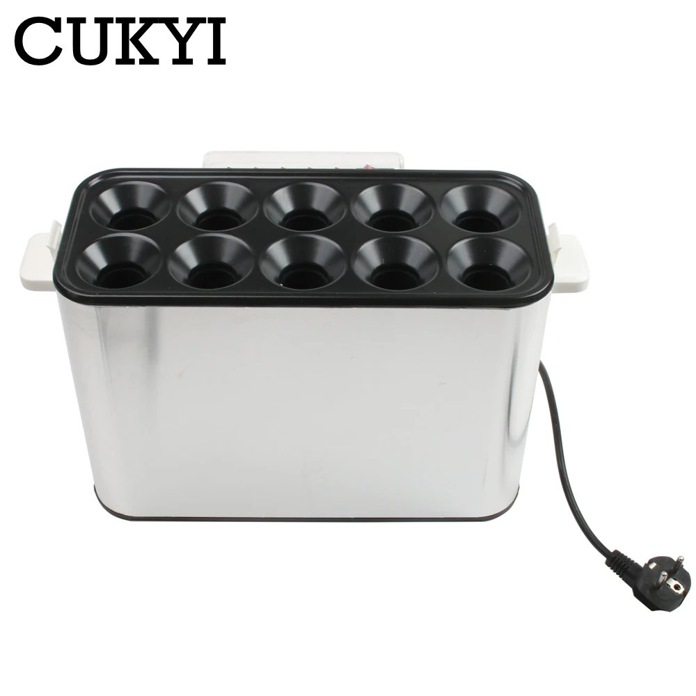 CUKYI 10 Tubes Commercial Eggs Sausage Machine 220V Automatic Breakfast Hot Dog Maker Egg Roll Baking Machine Omelette Master 4