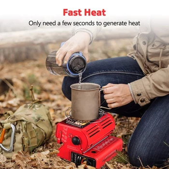 

Outdoor Cooker Stove Dual-Use Heater Camping Tent Gas Heater Stove Portable Tent Accessories Roller for Outdoor Camping Hiking