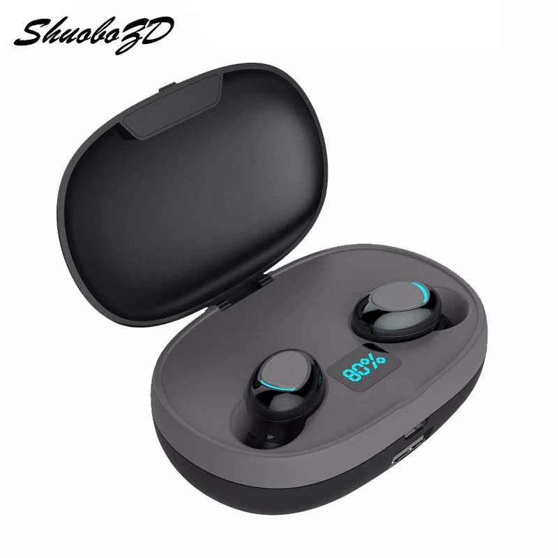 

T3S TWS Bluetooth Earphones LED Power Display True Wireless Double Earbuds Mini Invisible Earphone Black White with High quality