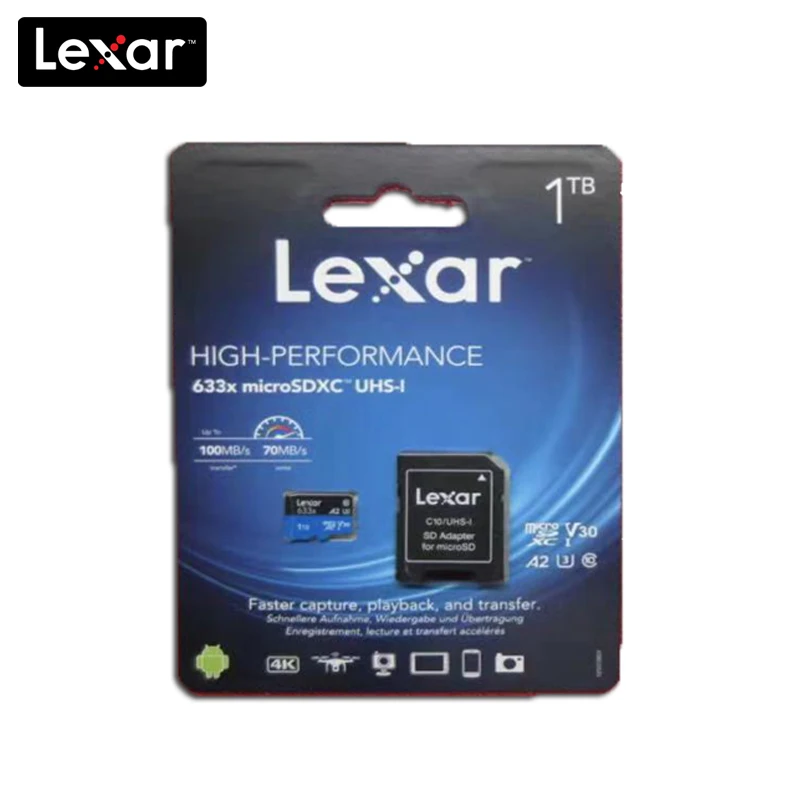 Lexar 633x1 ТБ 256 Гб карта памяти Micro SD карты скоростью чтения до 95 d e м/с Class10 cartao de memoria TF флеш-карта для переключатель - Емкость: 1TB