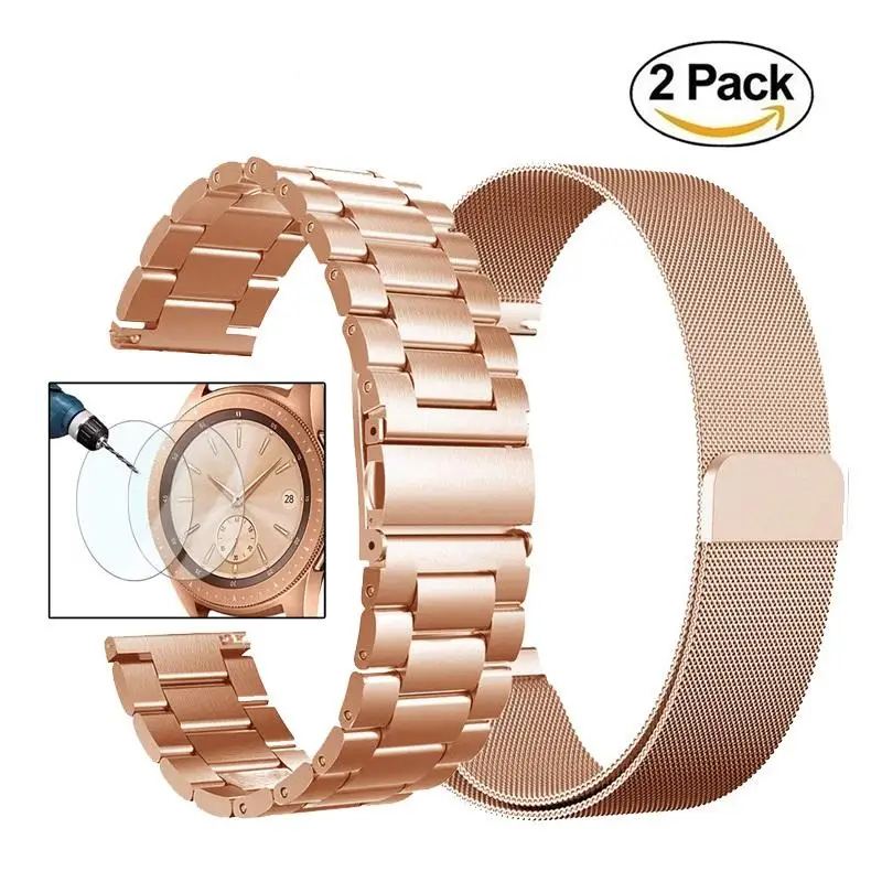 Ремешок из нержавеющей стали для samsung Galaxy Active 42 мм 46 мм gear S2 sport glass 20 мм Milanese Loop ремешок для Galaxy gear S3