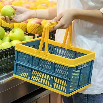 

Collapsible Crate Folding Storage Box Basket With Handles Portable Foldable Crate Durable Transportable Container Utilit