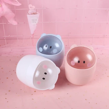 

Desktop trash can cute creative with lid office home bedroom bedside cartoon mini small debris storage bin
