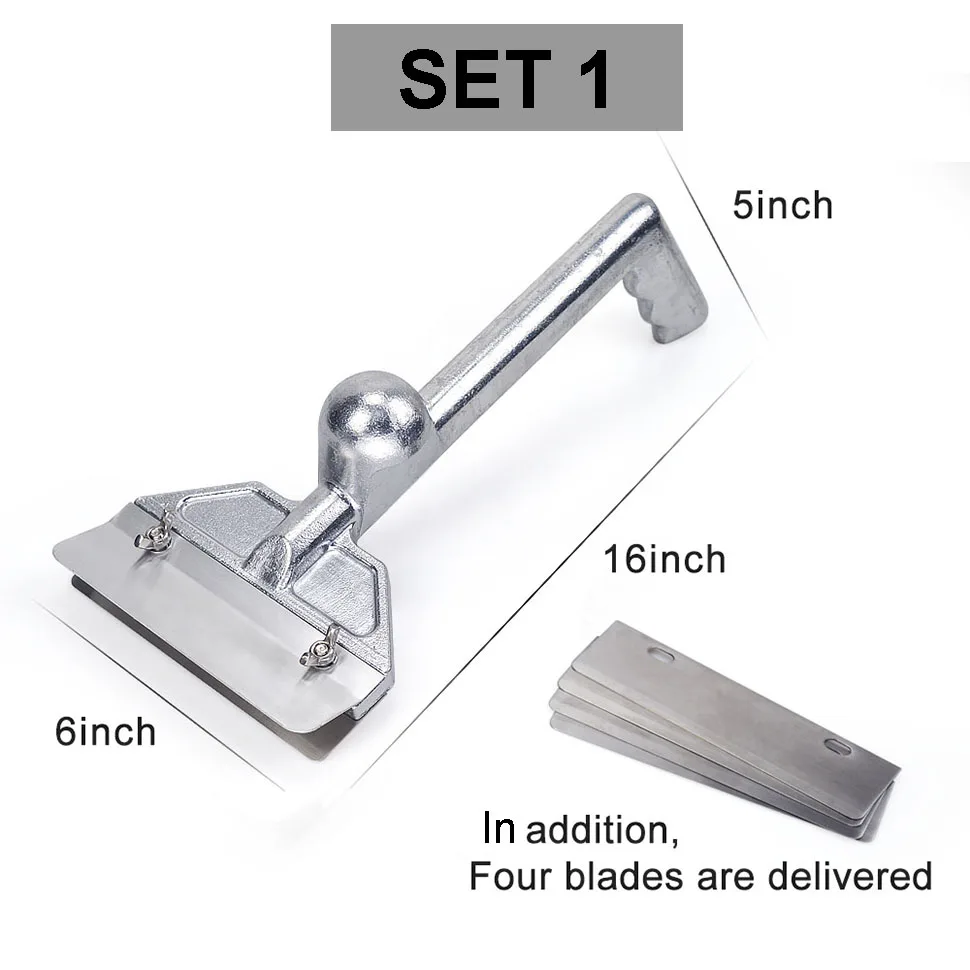 Raspadores de parrilla para exteriores de alta resistencia, raspador de plancha comercial de aluminio fundido con 5 cuchillas y raspador de parrilla de borde inclinado pequeño