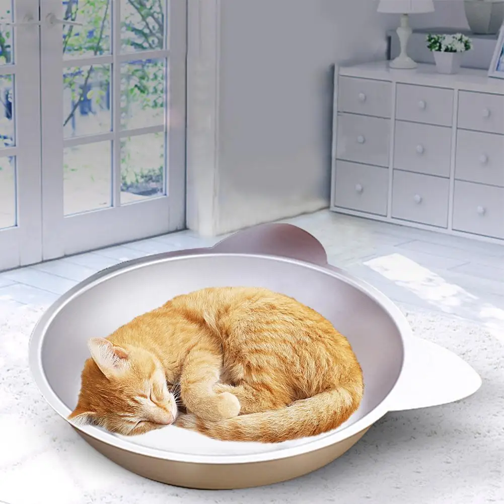

2020 Newest Summer Pet Cooling Mat Large Aluminum Cat Cooling Pad Slip-resistant Cooling Basin For Cats Kittens