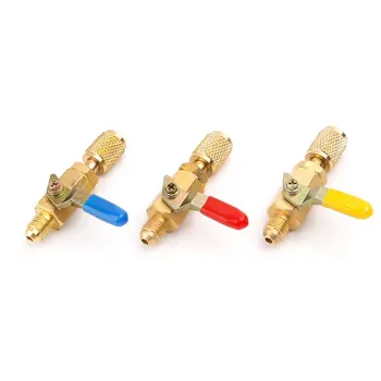 

R134A Shut Ball Valve Air Condition Refrigeration Tools 1/4\" For A/C HVAC Charging Hoses