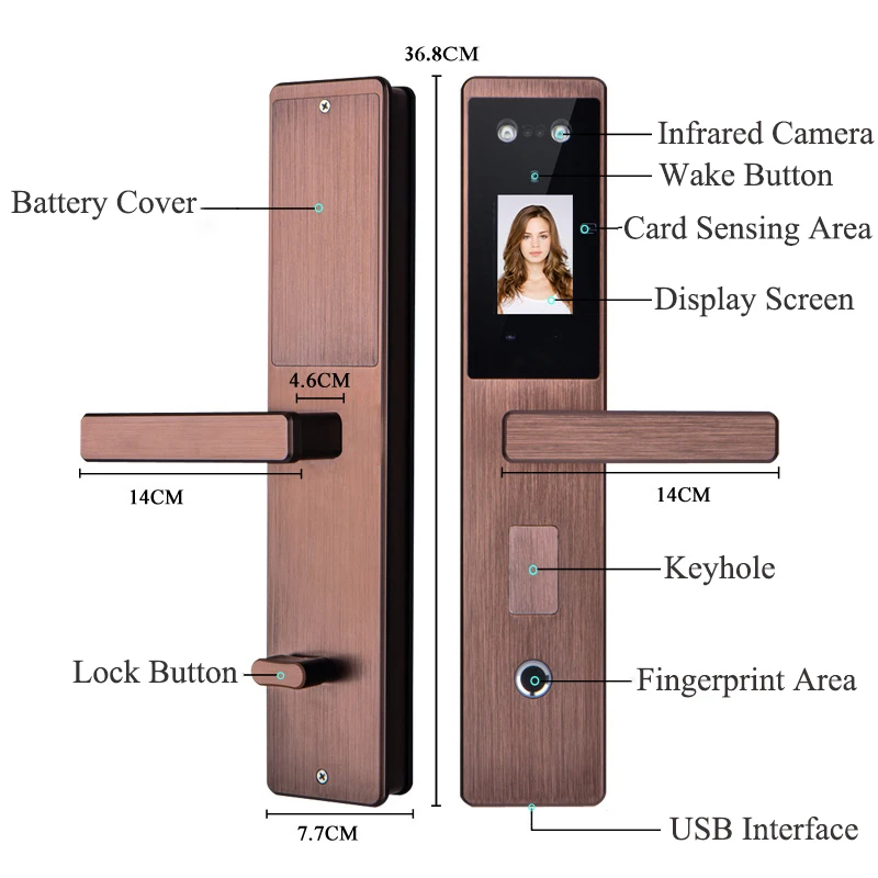 US $248.05 Smogoe Tuya App Smart Face Recognition Door Lock SemiAutomatic Fingerprint Smart Lock Remote Monitoring Snap Password Lock