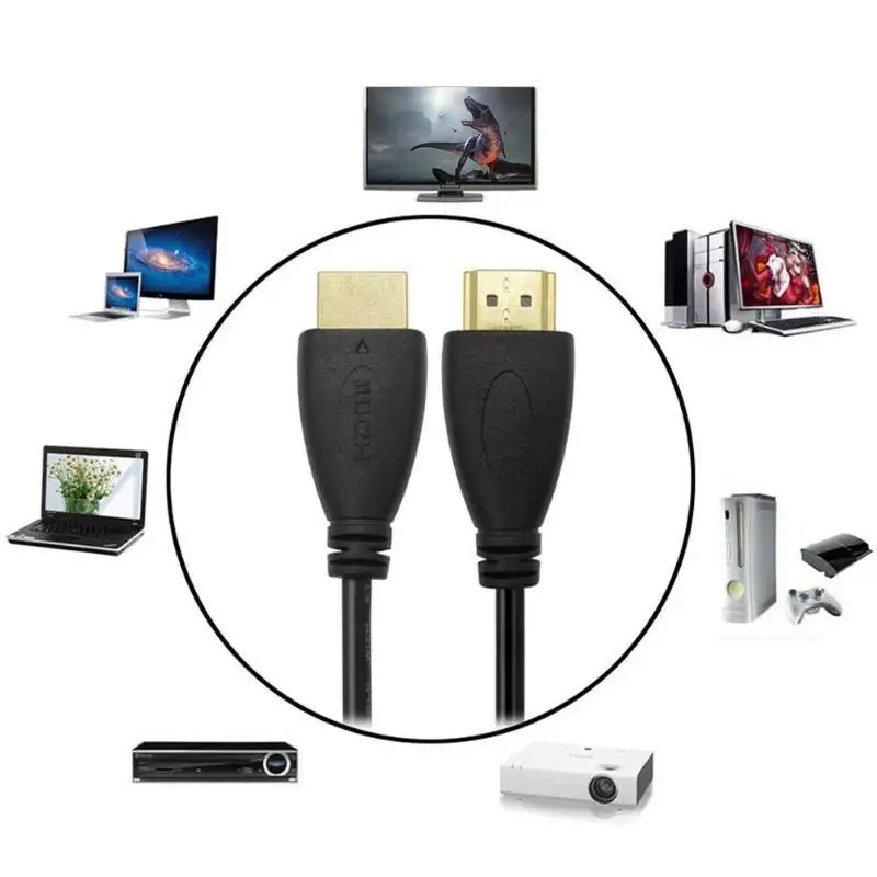 Многофункциональный позолоченный Сверхтонкий высокоскоростной кабель HDMI 1,4 HDTV Ethernet 4K x 2K 3D Аудио возврат 8 длины 0,5 m-15 m Новинка