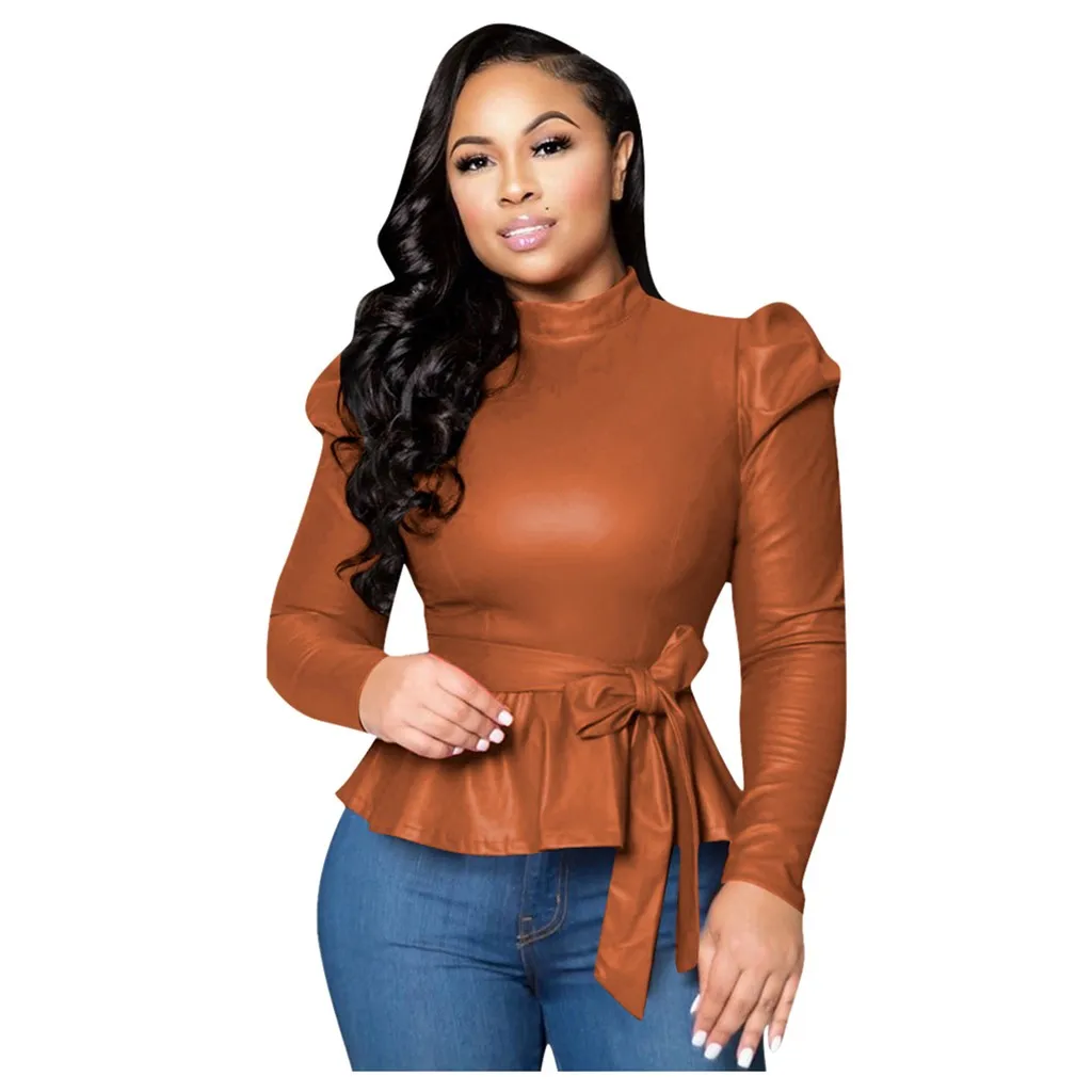 Зимняя распродажа, Модный женский Однотонный пуловер с длинным рукавом из скрещенной кожи, уличные топы, Прямая поставка,, для отдыха