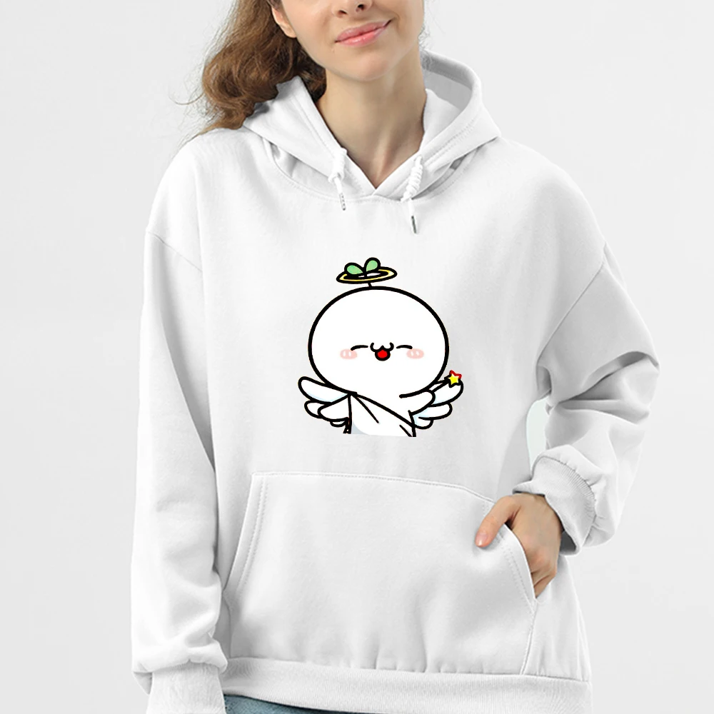 Женские толстовки свитшоты с длинным рукавом толстовка забавным принтом ангела