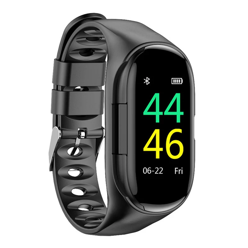 2-in-1 Smart Watch with Earbuds Bluetooth Headphone Wristband Portable for Sport FKU66