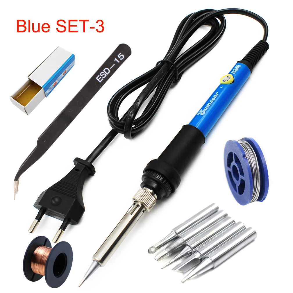 Electric Soldering Iron 110V / 220V 60W Temperature Adjustable Mini Handle Heat Pencil Solder Station Tips Stand Wire Tools