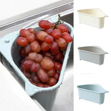 Пластиковая треугольная полка для раковины, кухонные стеллажи для овощей, полка для раковины на присоске, Экологичная многоразовая корзина для хранения