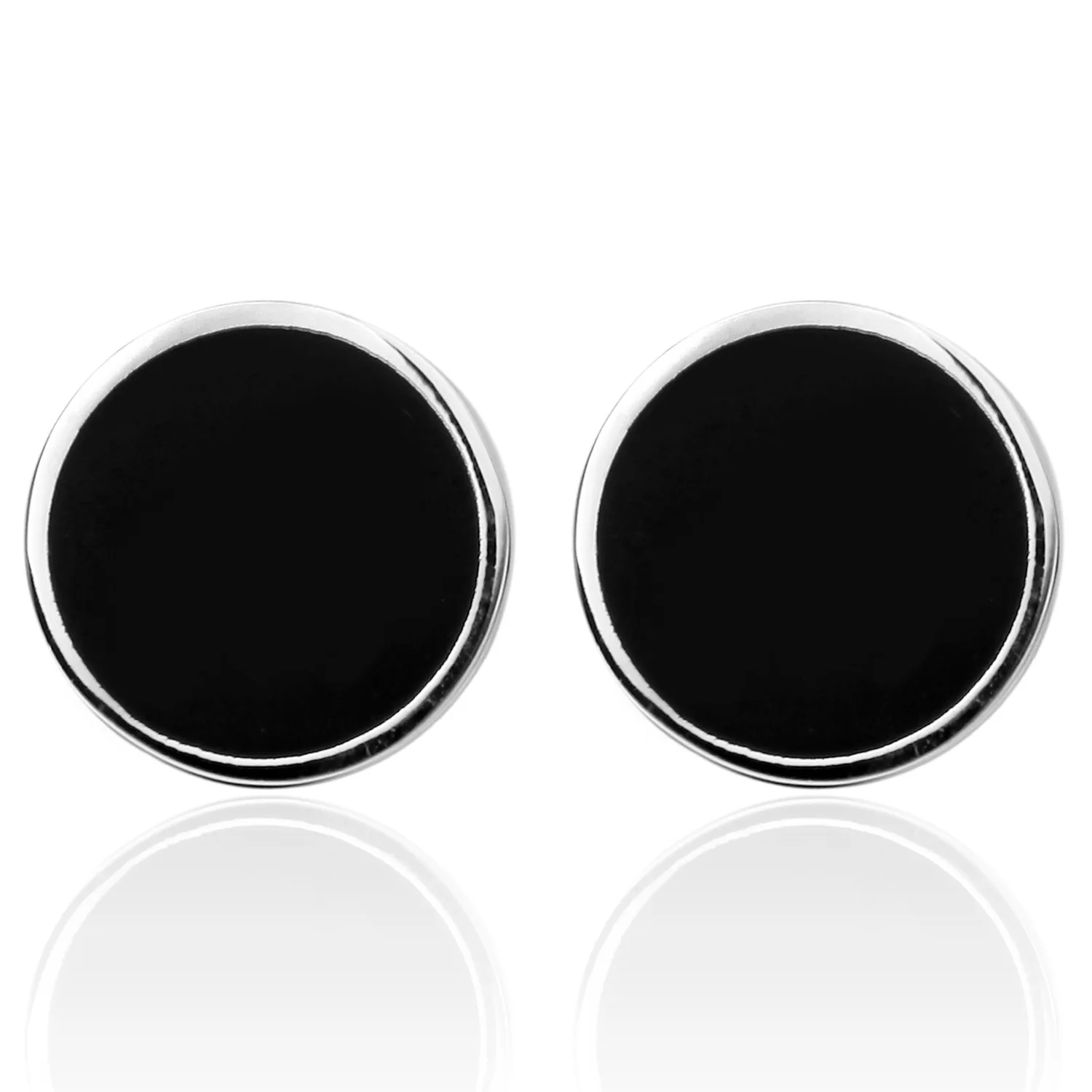 

Frame Meng High Quality French Cuff Sleeve Nail Men Cufflinks Enamel Series Black And White with Pattern Circle Cufflinks