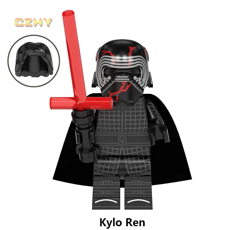 WM889 Kylos Ren Legoinglys Звездные войны Минифигурки Poe Leias Темный Chewbaccaed Rey Palpatined кирпичи