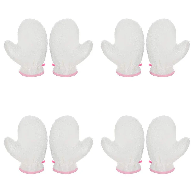 

4 Pairs White Bamboo Fiber Waterproof Heatproof Oil Non-Stick Dish-Washing Cleaning Kitchen Gloves
