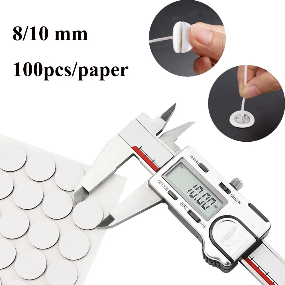200pcs 10mm Candle Wick Stickers Candle Making Sticker Heat Resistance Double-sided Stickers For Wax Fixed Diy Making candle wick stickers