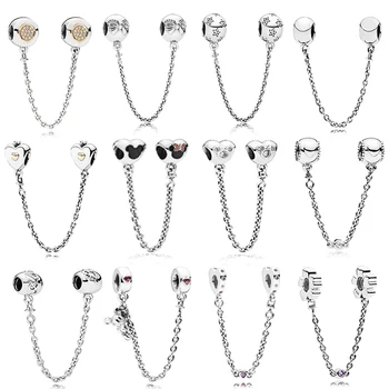 

PDB 02 100% Real 925 Sterling Silver Bow Starlight Pentagram Logo CLIMBING TWO-TONE SIGNATURE Safety Chain Fit Charms Bracelet