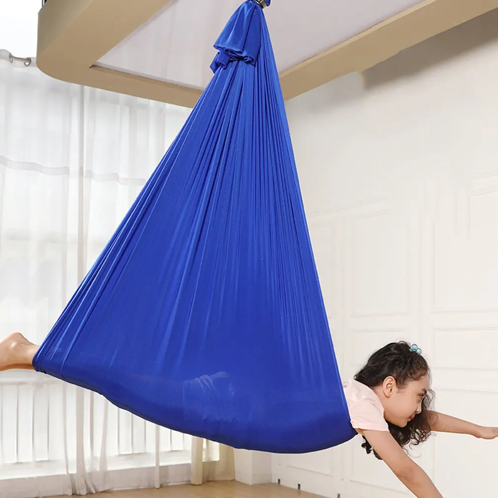 Hot Children's Elastic Hammock Indoor And Outdoor Elastic Swing Bed Aerial Yoga Training Belt Comfortable Hammock