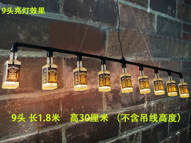 Ретро Лофт винная бутылка подвесной светильник винный bottlle свет для бара ресторан кафе украшение личность подвесной светильник