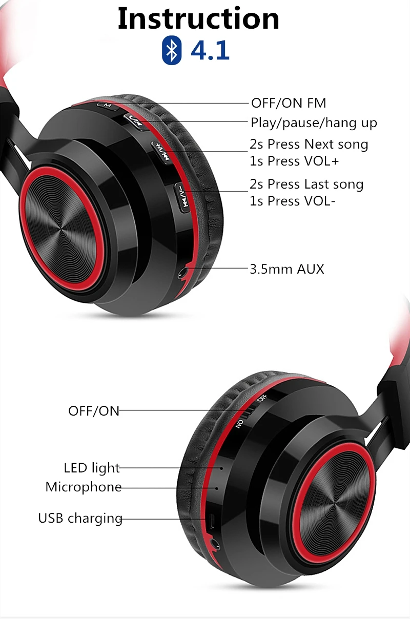 LVcards наушники bluetooth наушники музыкальные гарнитуры(bluetooth 4,1 Поддержка TF карты) для телефонов Беспроводные/проводные наушники A101