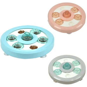 

Round Dog Cat Sucker Slow Food Bowl Non-Slip Anti-Choking Feeder Home Pet Healthy Puppy Kitten Accessories Gift