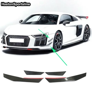 

For Audi R8 4PCS/SET Carbon Fiber Car Front Air Vent Decoration Side Molding Trim Splitter 2015-2018